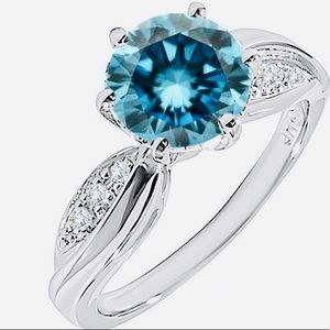 Sky blue natural 2ct aquamarine and silver ring 5